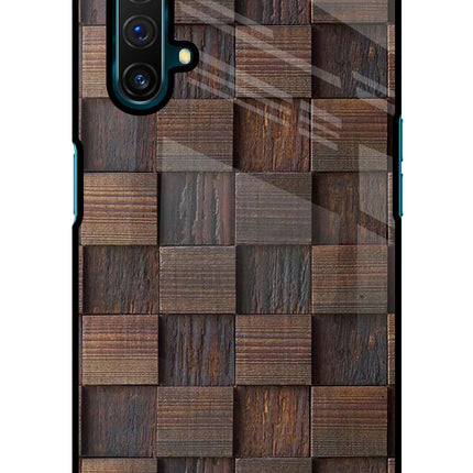 Wooden Cube Design Realme X3 Glass Case