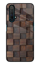 Wooden Cube Design Realme X3 Glass Case