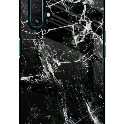 Black Marble Texture Realme X3 Glass Case
