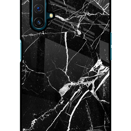 Black Marble Pattern Realme X3 Glass Case