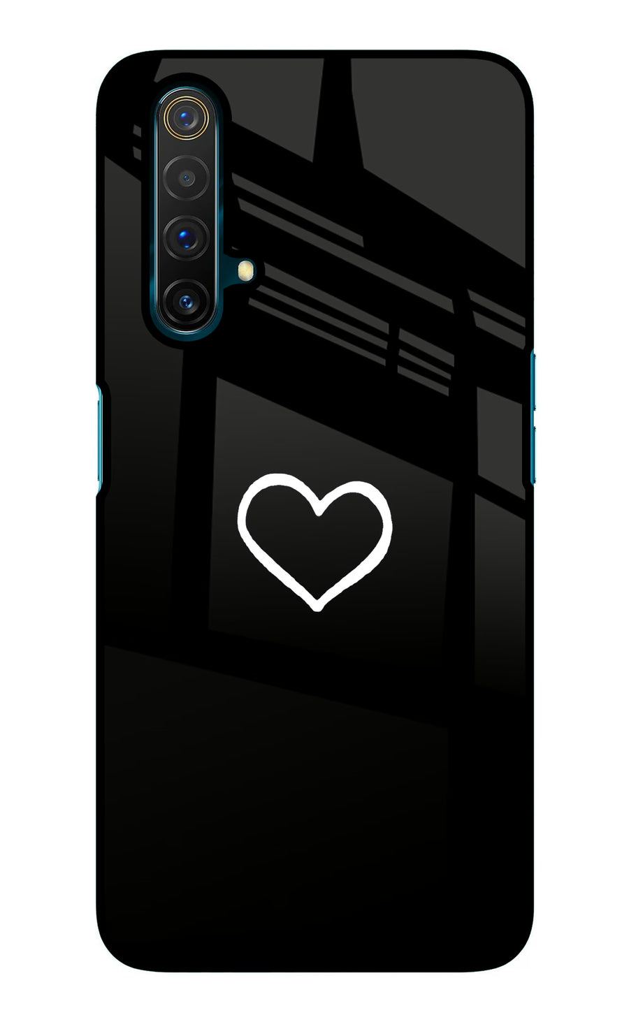 Heart Realme X3 Back Cover, Glass case