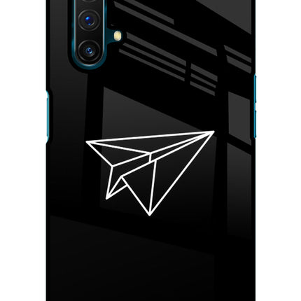 Paper Plane White Realme X3 Glass Case