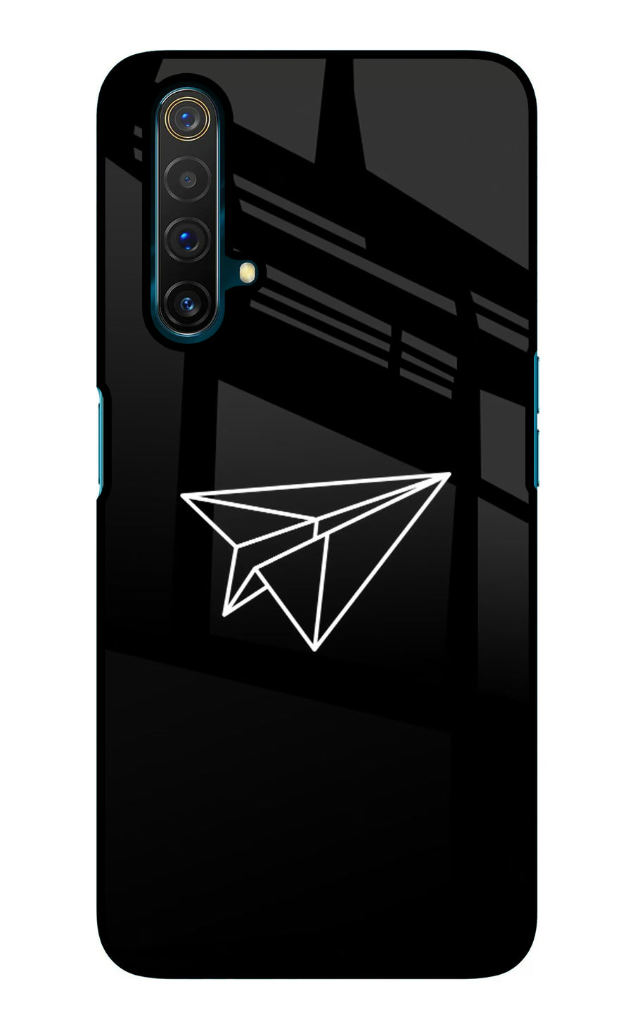 Paper Plane White Realme X3 Back Cover, Glass case