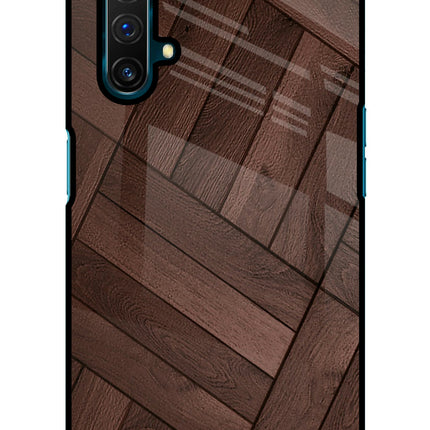 Wooden Texture Design Realme X3 Glass Case