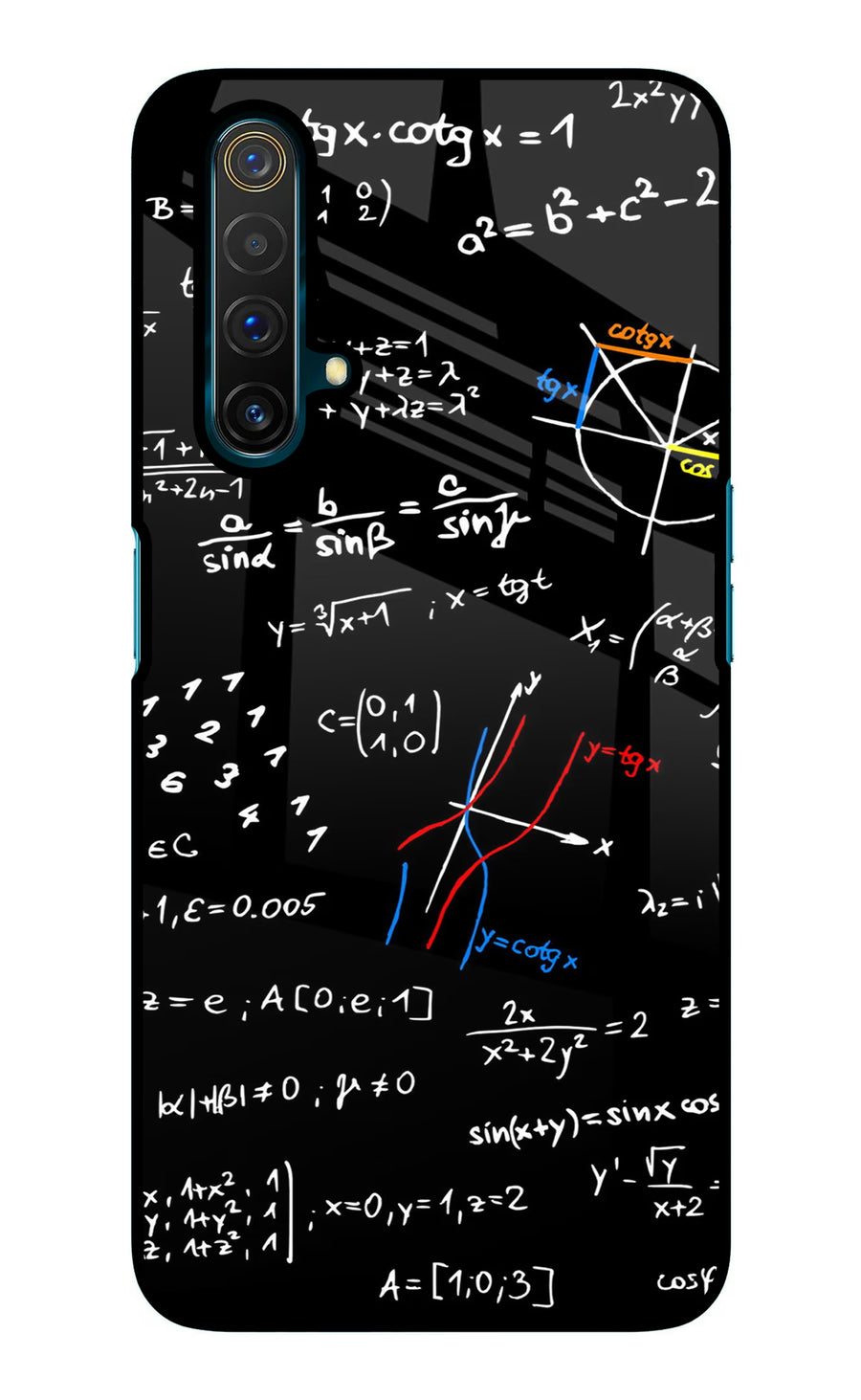 Mathematics Formula Realme X3 Back Cover, Glass case