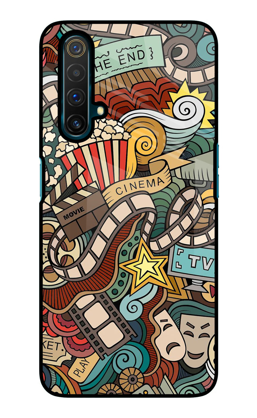 Cinema Abstract Realme X3 Back Cover, Glass case