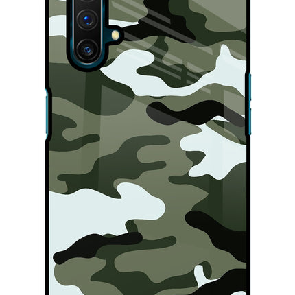 Camouflage Realme X3 Glass Case