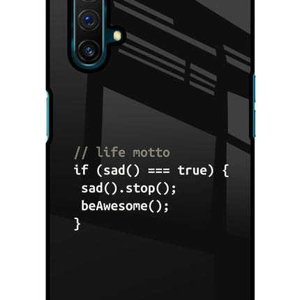 Life Motto Code Realme X3 Glass Case