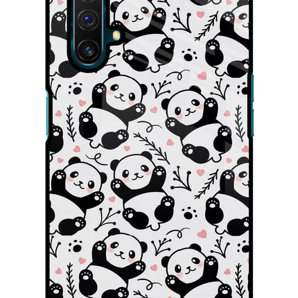 Cute Panda Realme X3 Glass Case