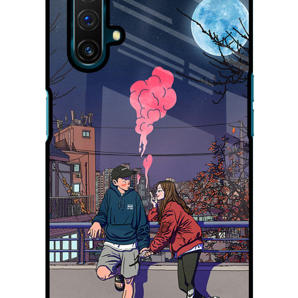 Chilling Couple Realme X3 Glass Case