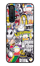 Sticker Bomb Realme X3 Glass Case