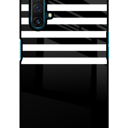 Black and White Print Realme X3 Glass Case