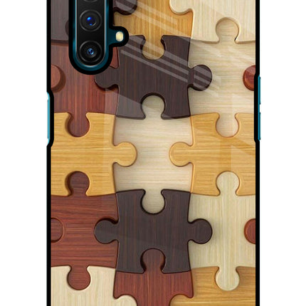 Wooden Puzzle Realme X3 Glass Case