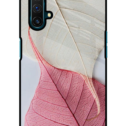 White Pink Leaf Realme X3 Glass Case