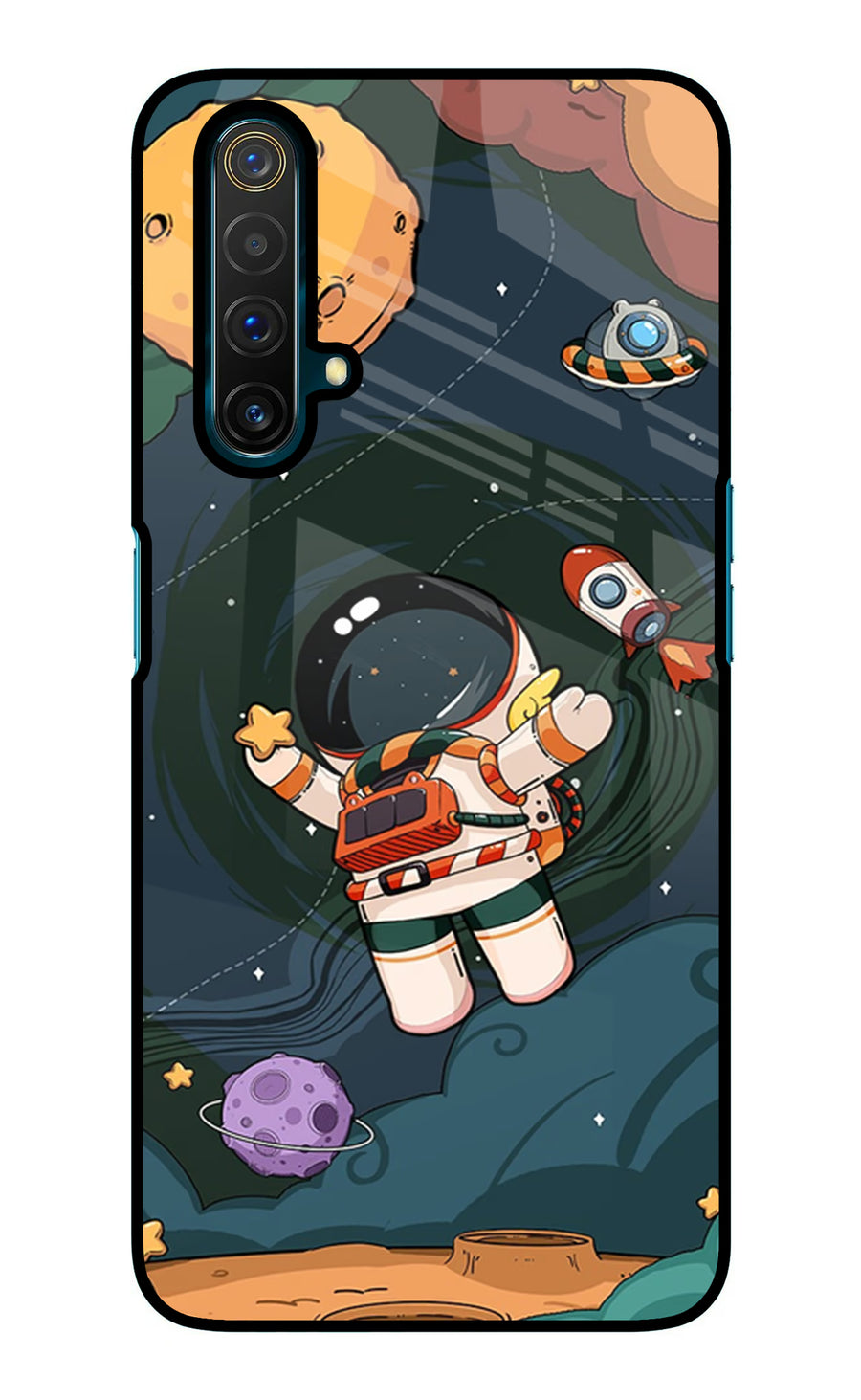 Cartoon Astronaut Realme X3 Back Cover, Glass case