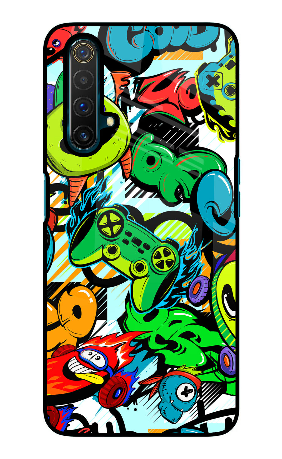 Game Doodle Realme X3 Back Cover, Glass case