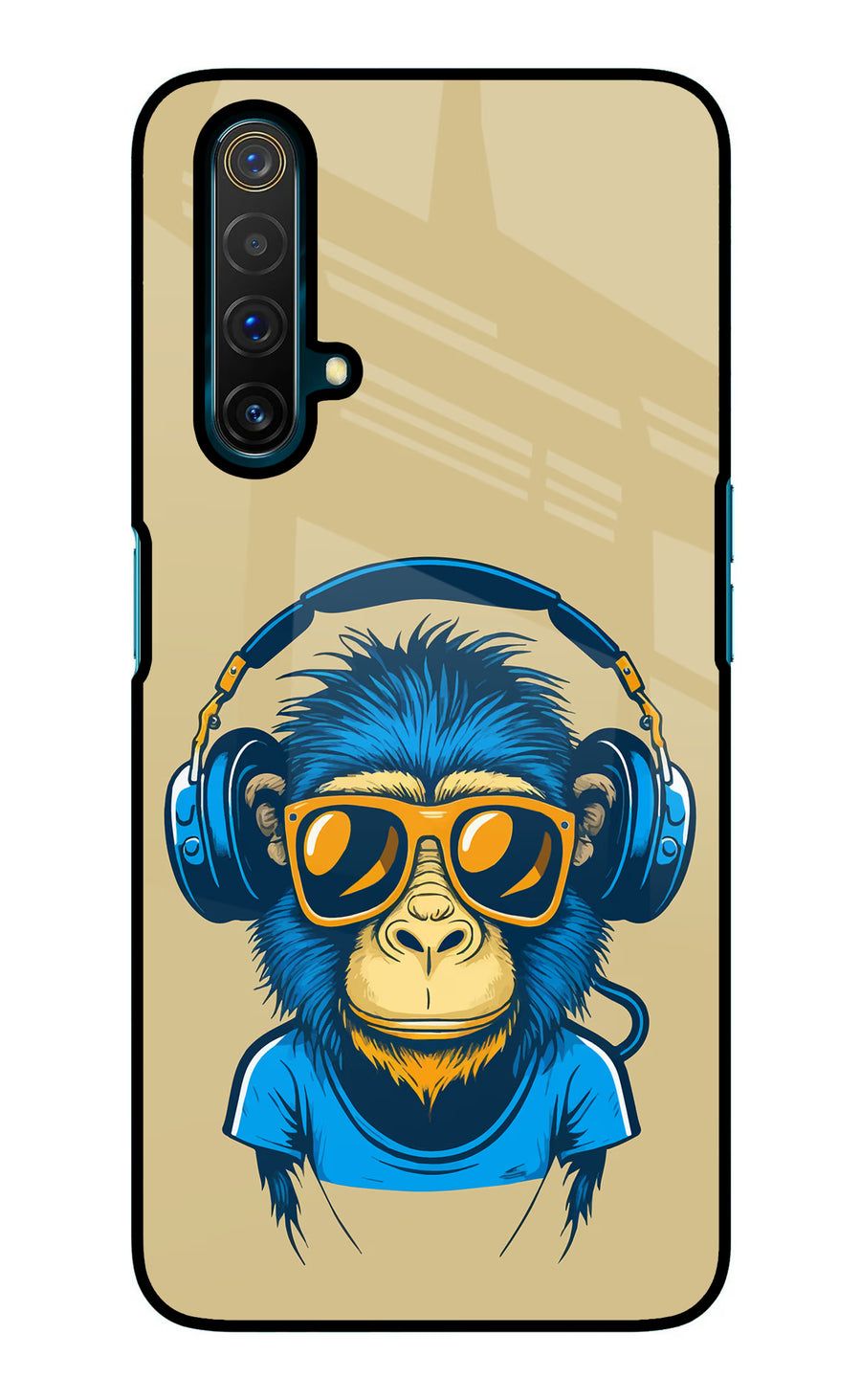 Monkey Headphone Realme X3 Back Cover, Glass case
