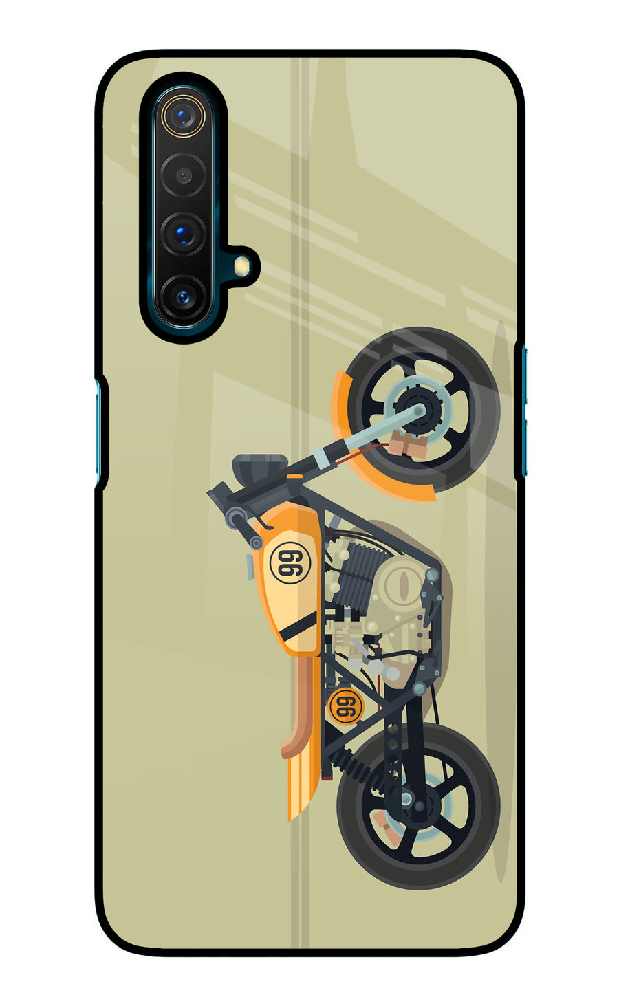 Vertical Speedster Realme X3 Back Cover, Glass case