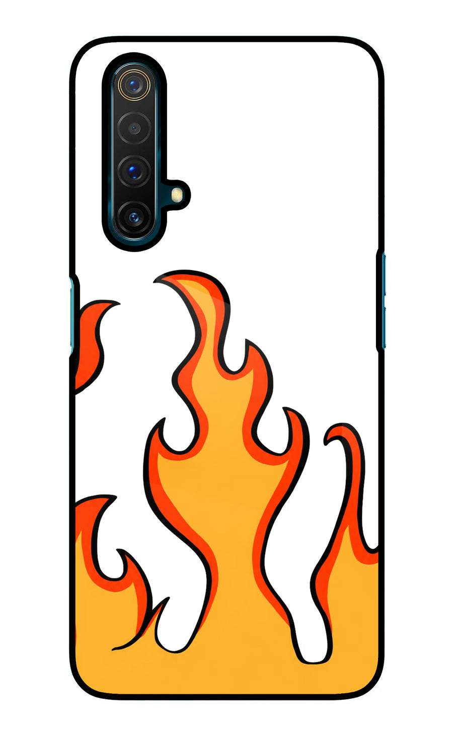Fired Up – White Realme X3 Back Cover, Glass case