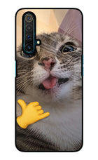 Silly Cat Call Realme X3 Glass Case Back Cover by Casekaro