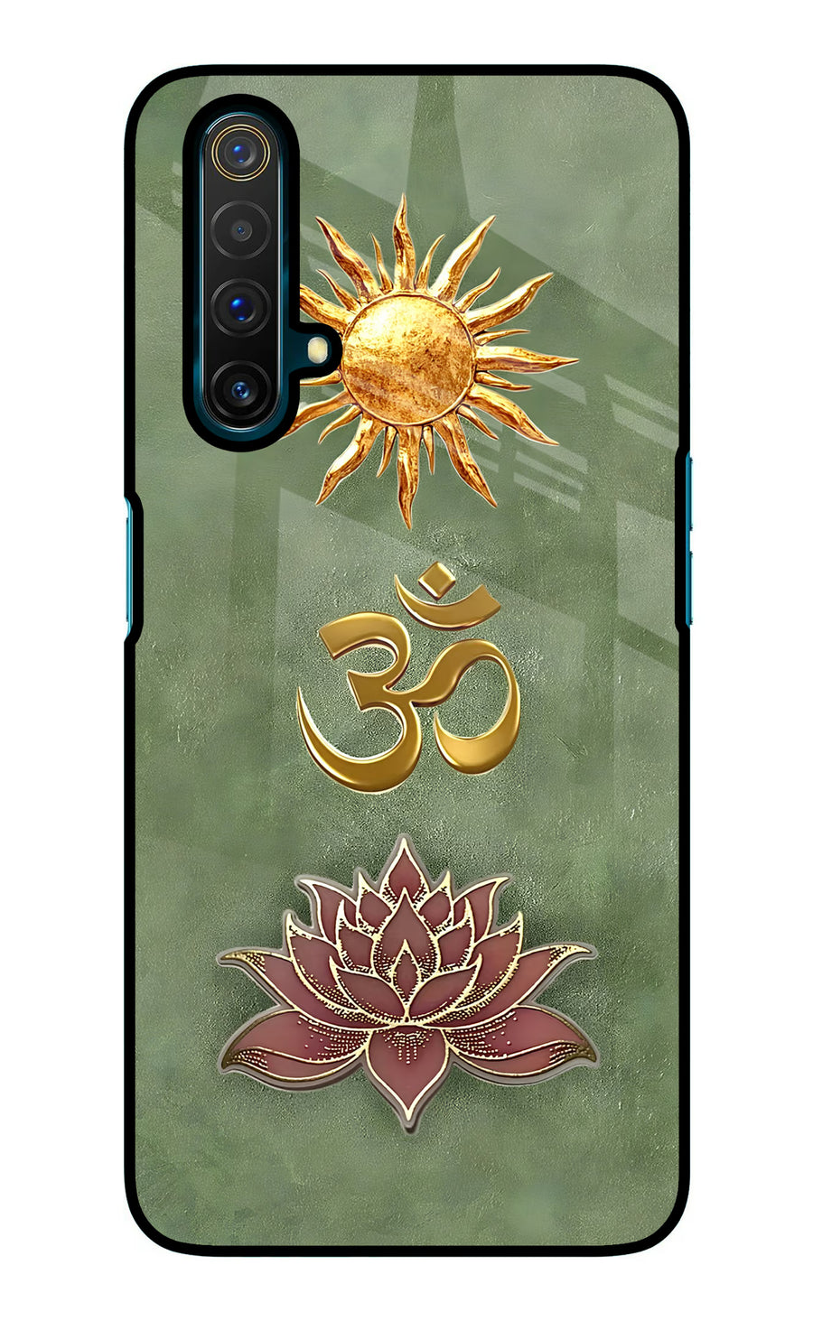 Om & Lotus Realme X3 Back Cover, Glass case