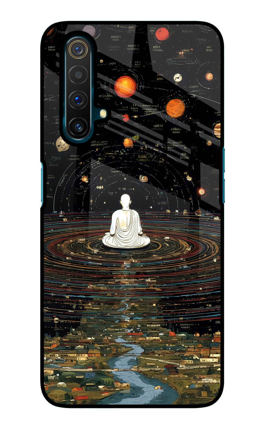 Space Monk Realme X3 Back Cover, Glass case