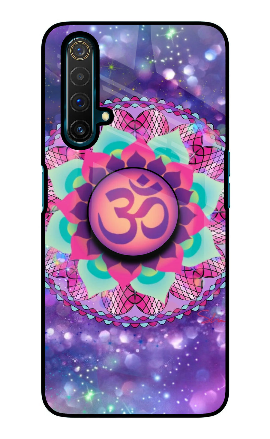 Om Purple Realme X3 Pop Case, Glass case