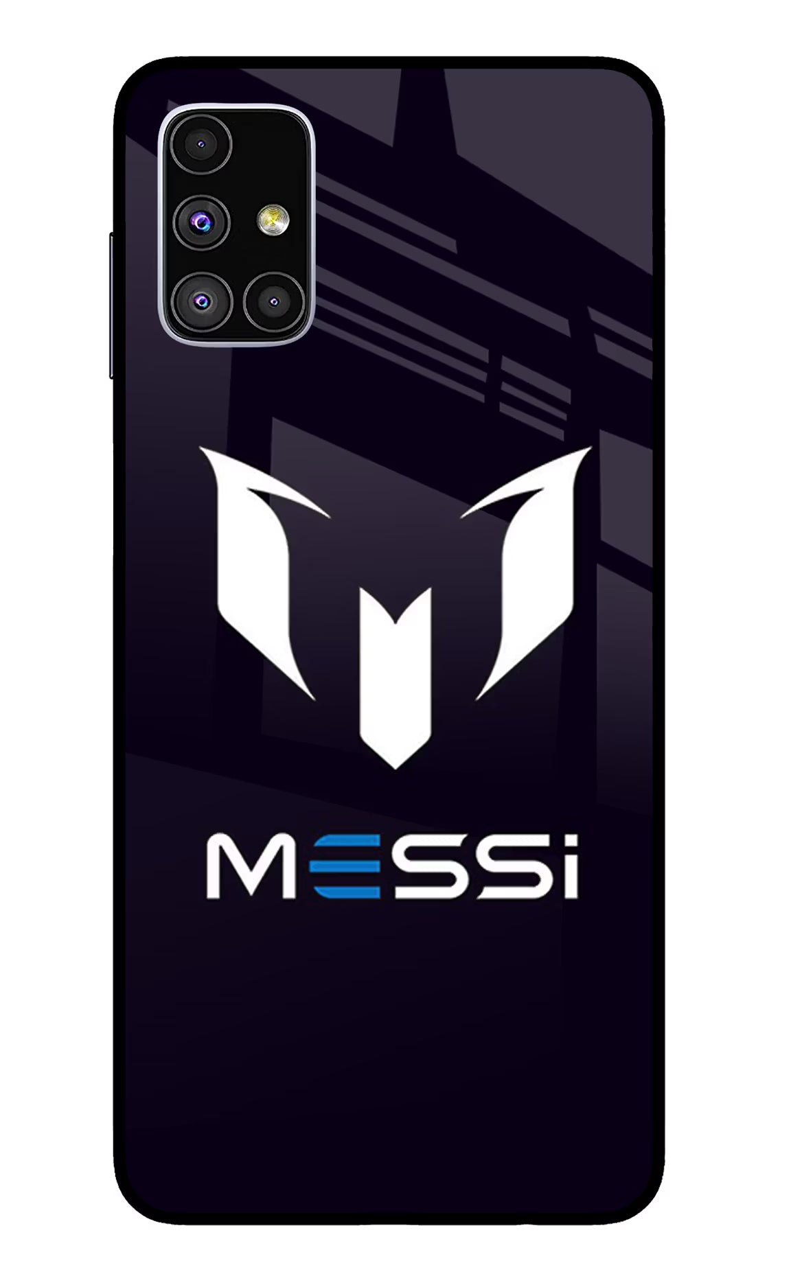 Messi Logo Samsung M51 Glass Case Back Cover by Casekaro