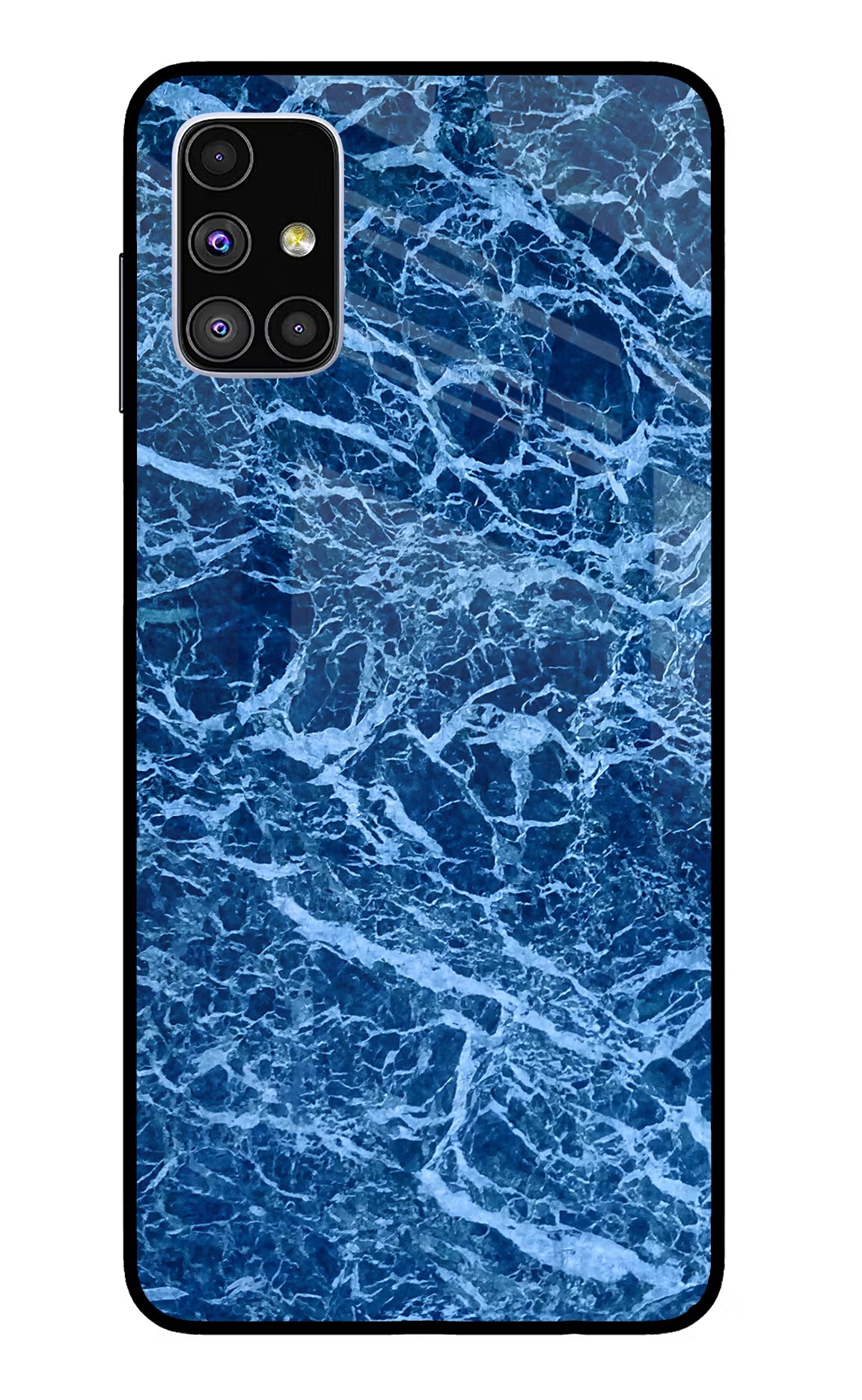 Blue Marble Samsung M51 Glass Case Back Cover by Casekaro