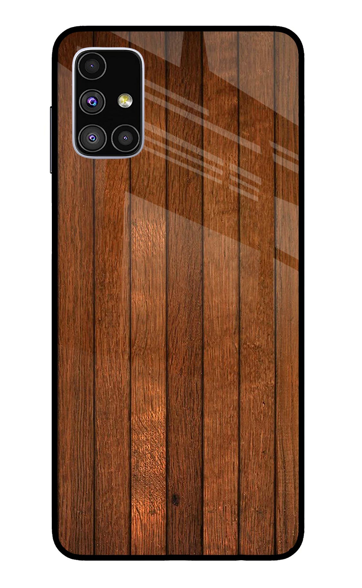 Wooden Artwork Bands Samsung M51 Glass Case