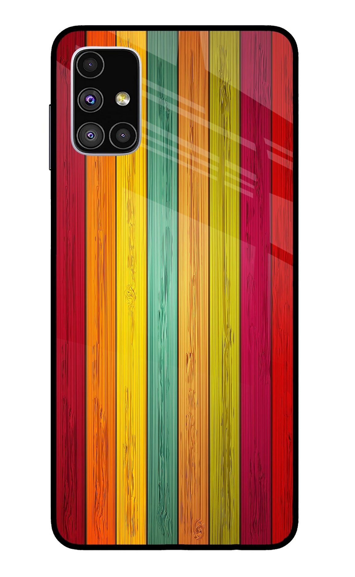 Multicolor Wooden Samsung M51 Back Cover