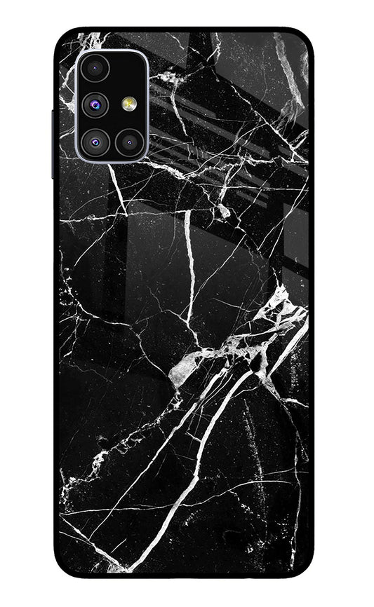 Black Marble Pattern Samsung M51 Glass Case