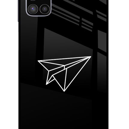 Paper Plane White Samsung M51 Glass Case Back Cover by Casekaro