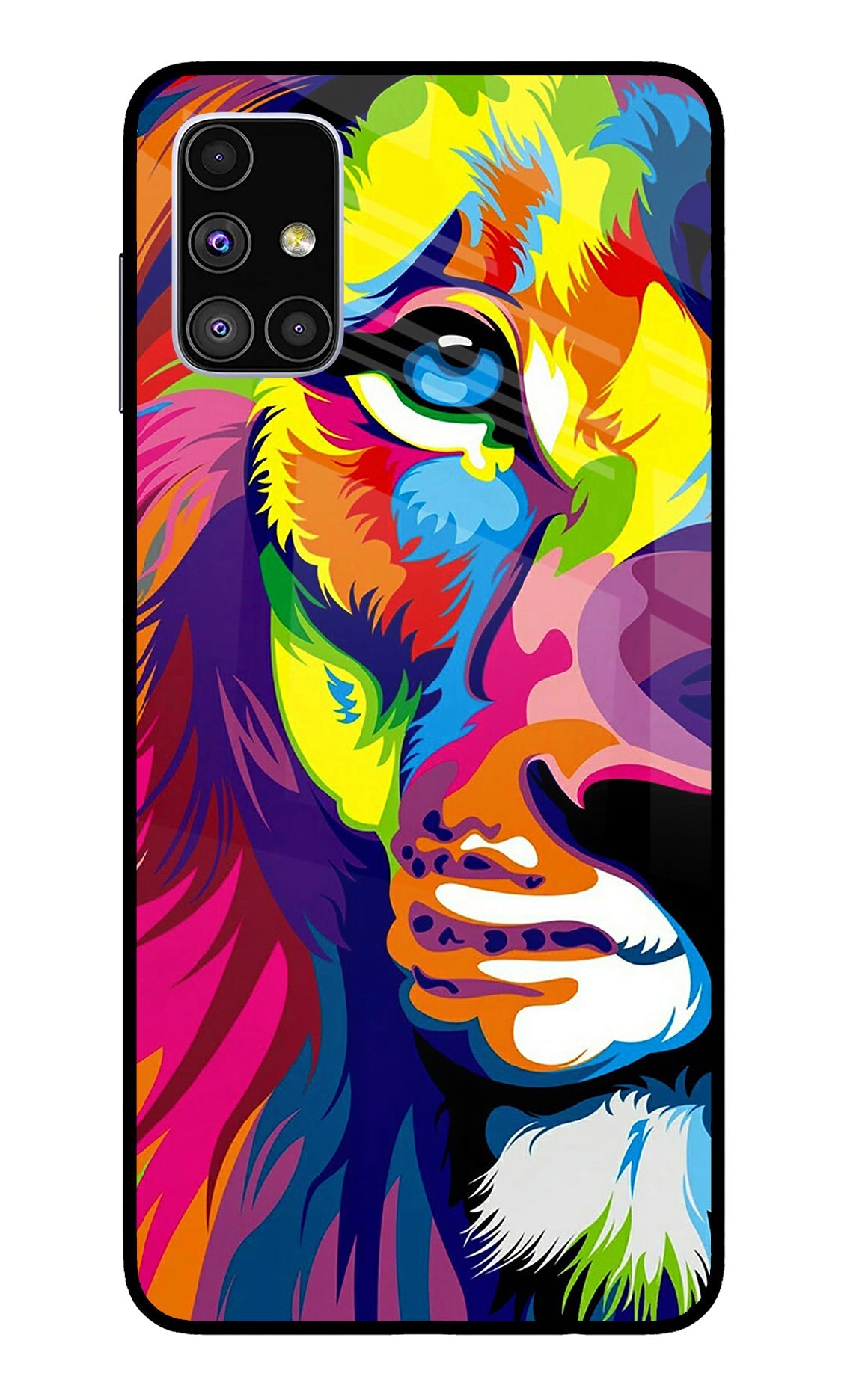 Lion Half Face Samsung M51 Glass Case