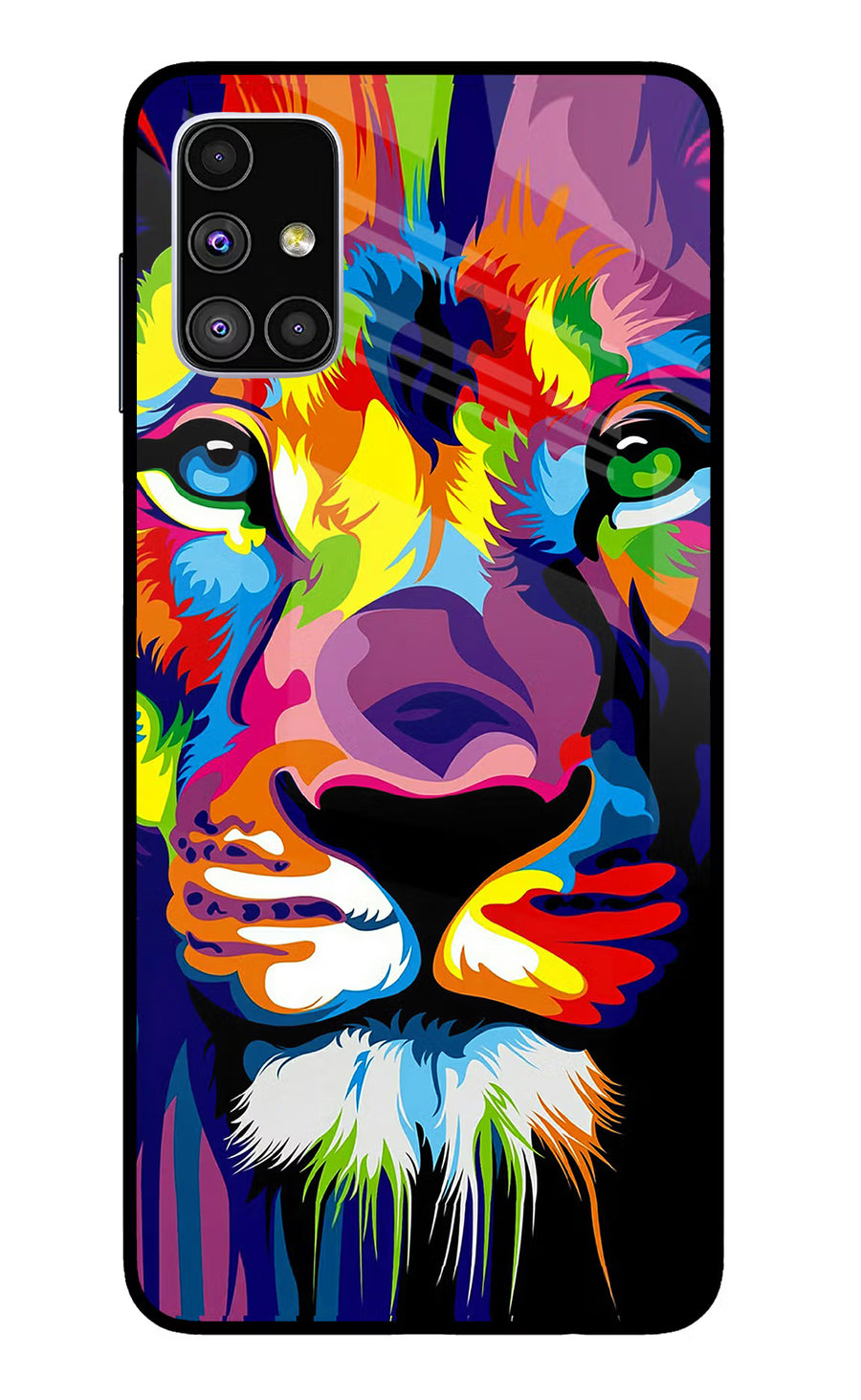 Lion Samsung M51 Back Cover, Glass case