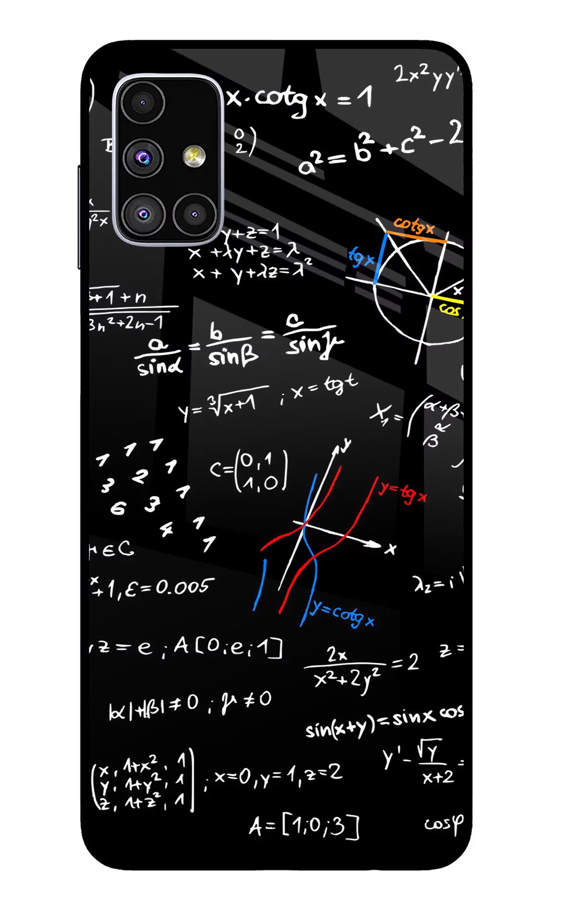 Mathematics Formula Samsung M51 Glass Case Back Cover by Casekaro