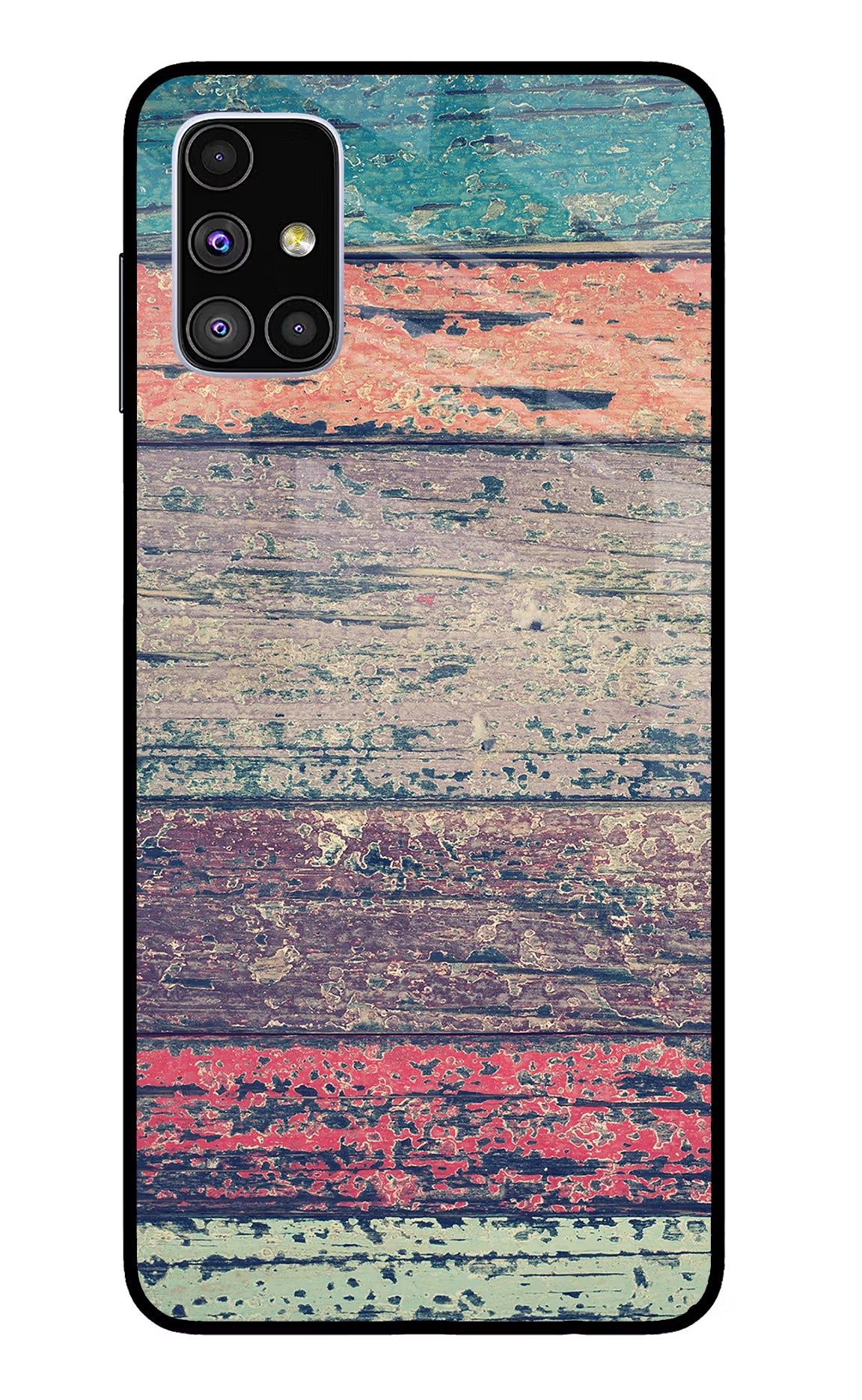 Colourful Wall Samsung M51 Glass Case Back Cover by Casekaro