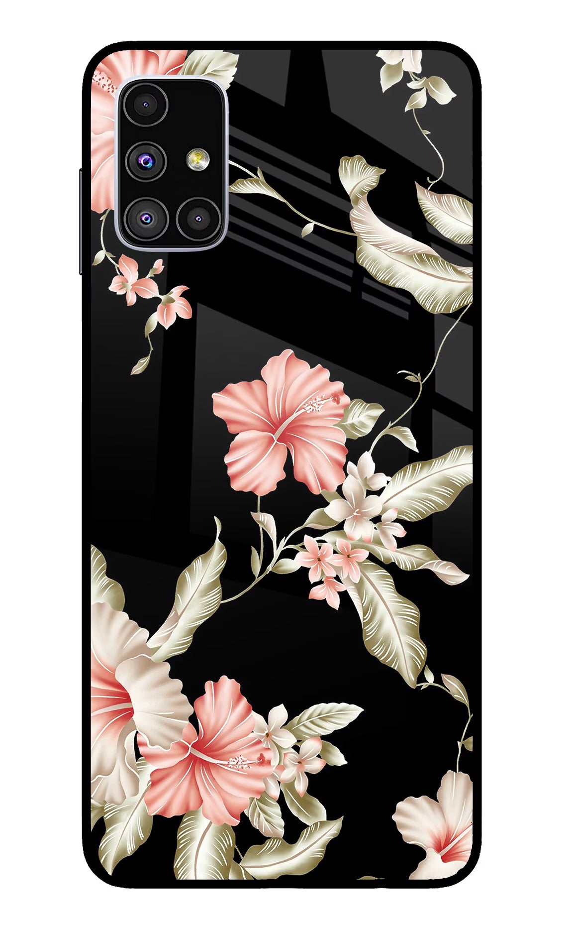 Flowers Samsung M51 Glass Case Back Cover by Casekaro