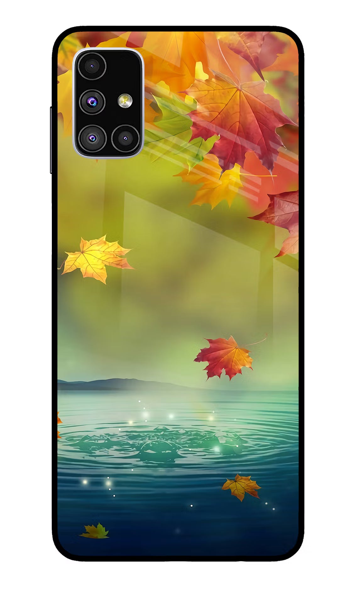 Flowers Samsung M51 Glass Case Back Cover by Casekaro