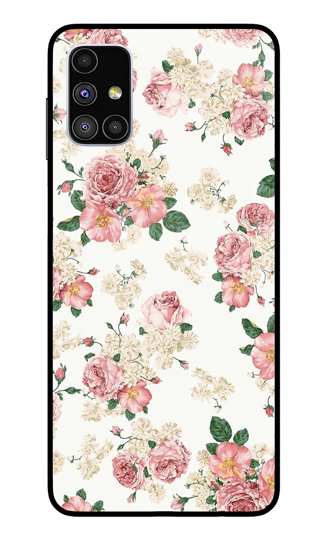 Flowers Samsung M51 Glass Case