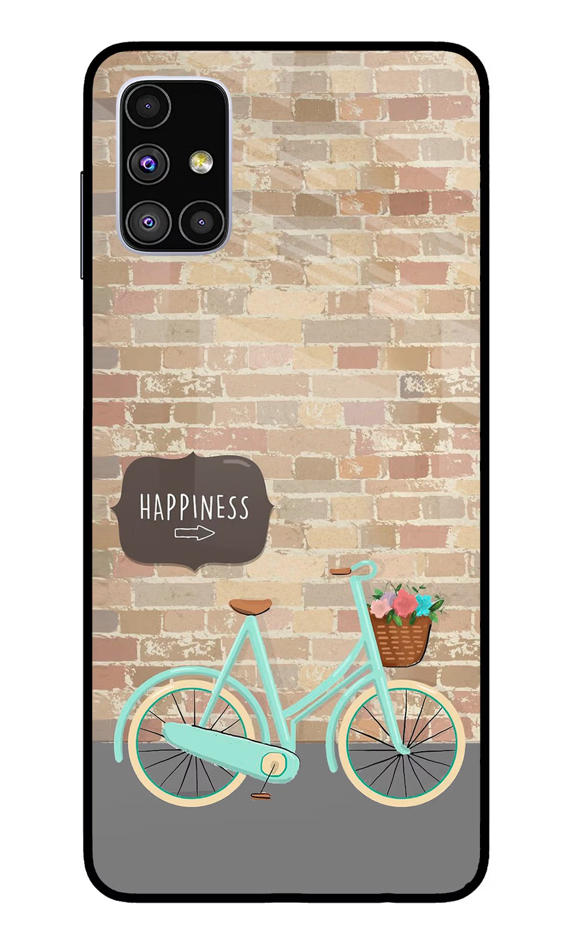 Happiness Artwork Samsung M51 Glass Case Back Cover by Casekaro
