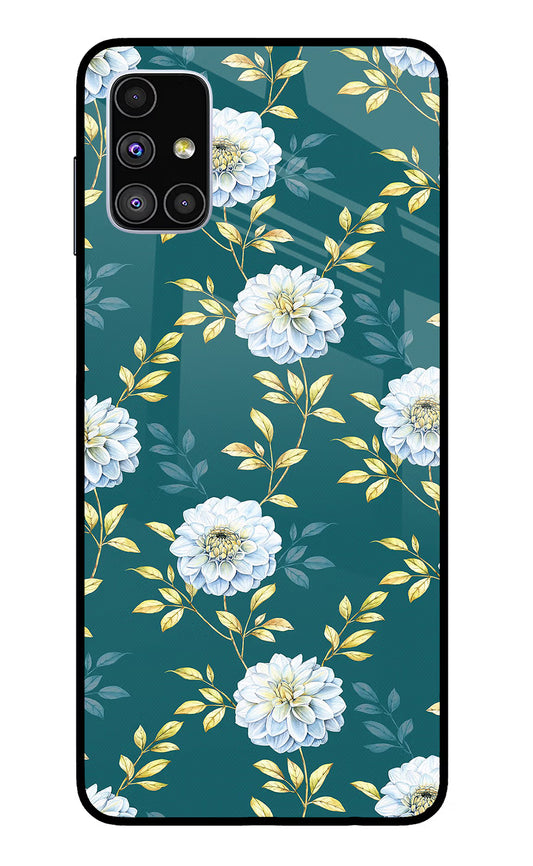 Flowers Samsung M51 Glass Case