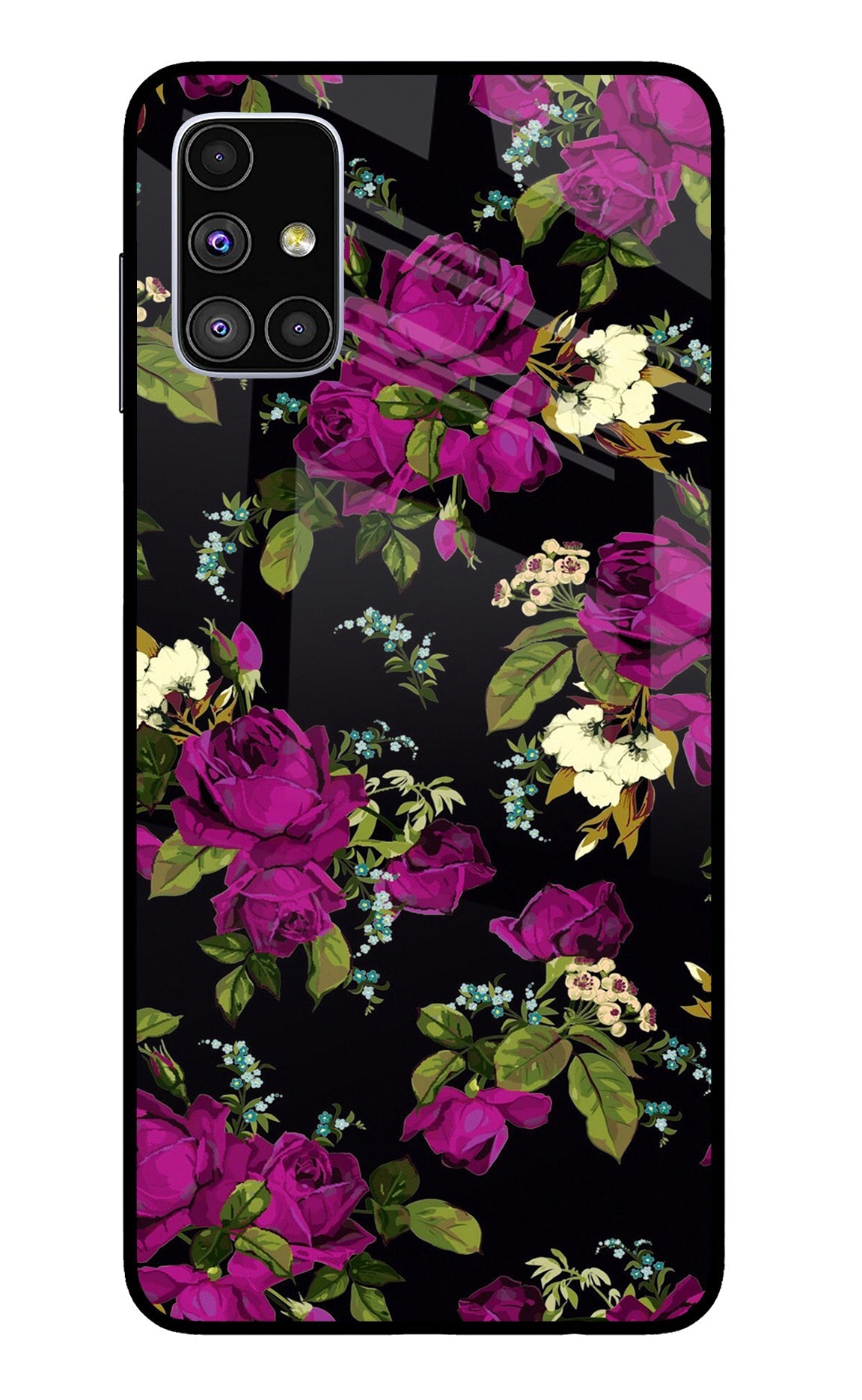 Flowers Samsung M51 Glass Case