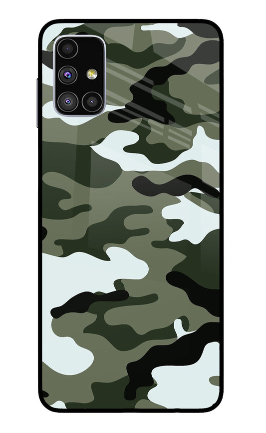 Camouflage Samsung M51 Glass Case