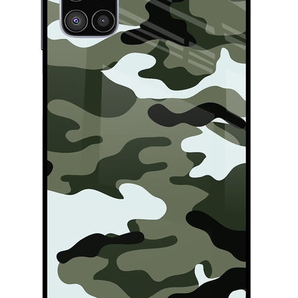 Camouflage Samsung M51 Glass Case Back Cover by Casekaro