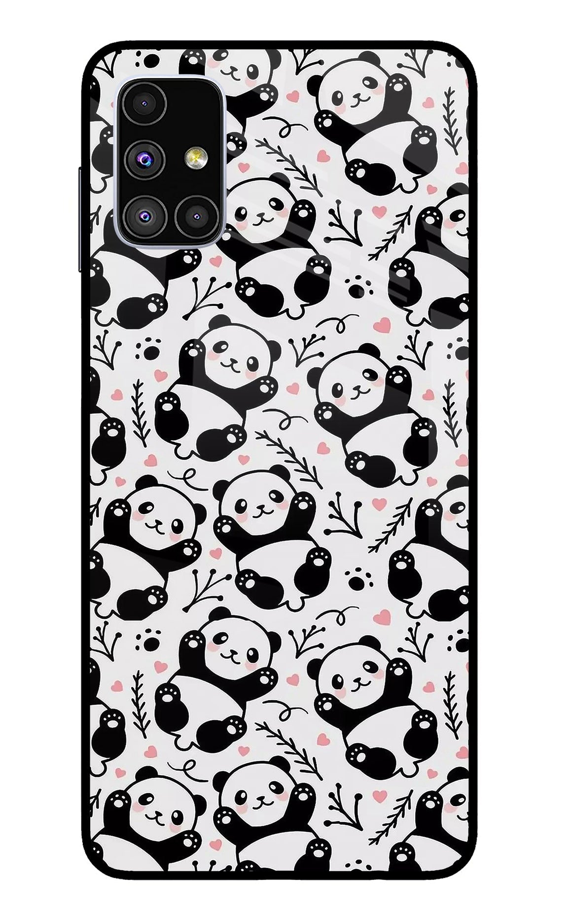 Cute Panda Samsung M51 Glass Case