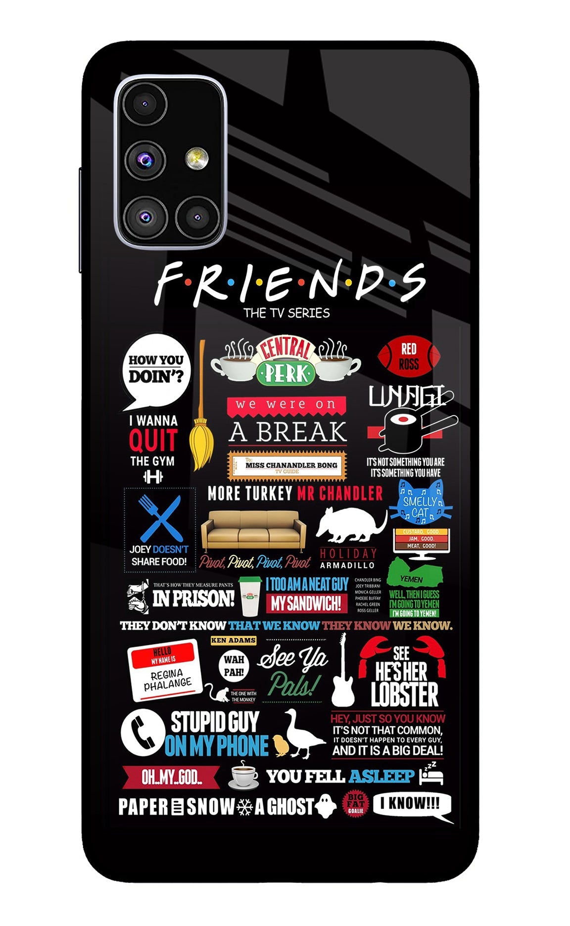 FRIENDS Samsung M51 Glass Case