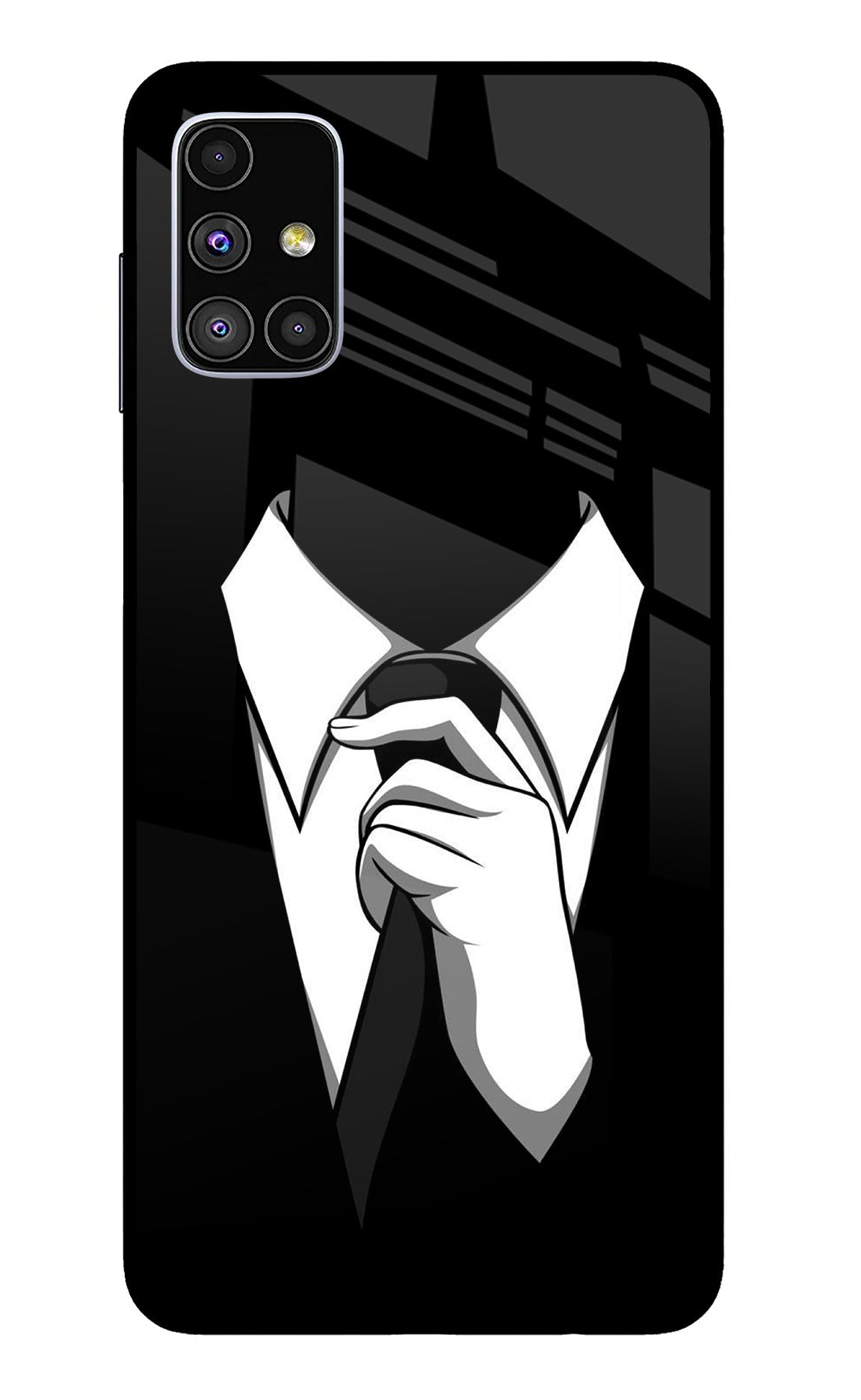 Black Tie Samsung M51 Glass Case