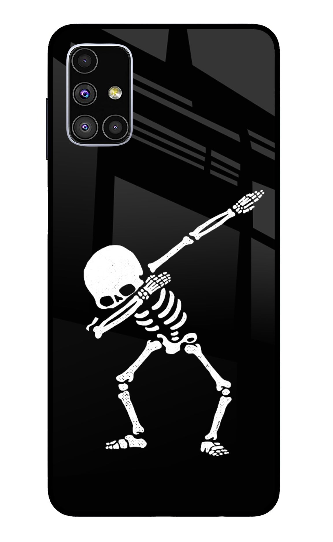 Dabbing Skeleton Art Samsung M51 Back Cover