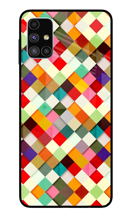 Geometric Abstract Colorful Samsung M51 Glass Case